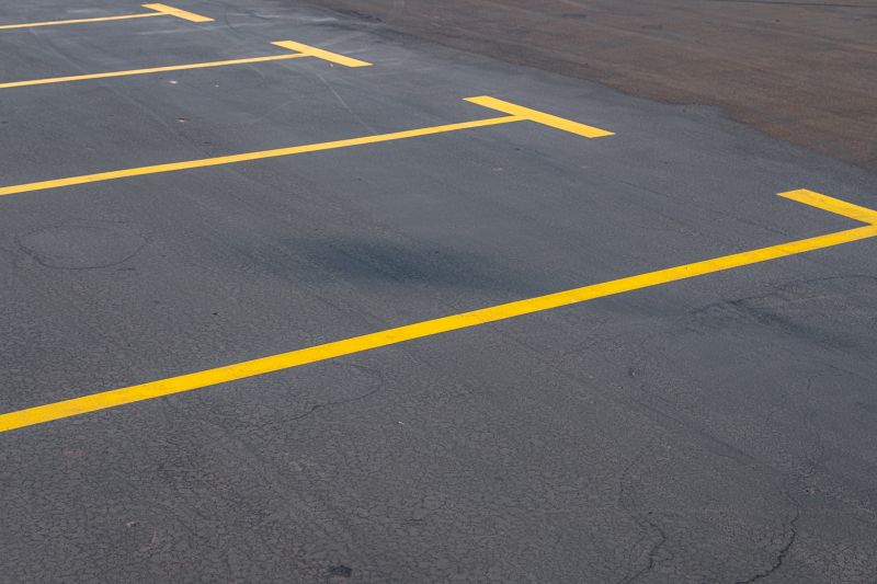 Freshly Striped Parking Lot